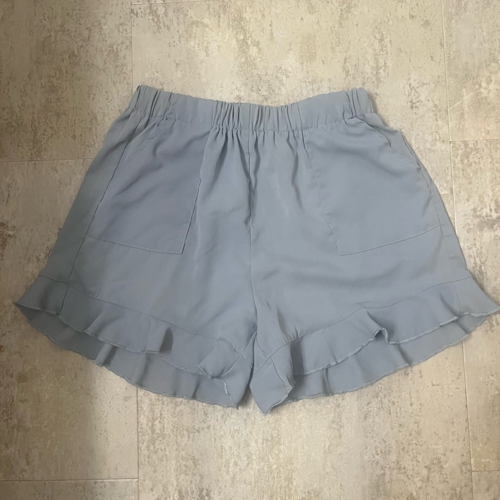 Medium Powder Blue Flowy Shorts